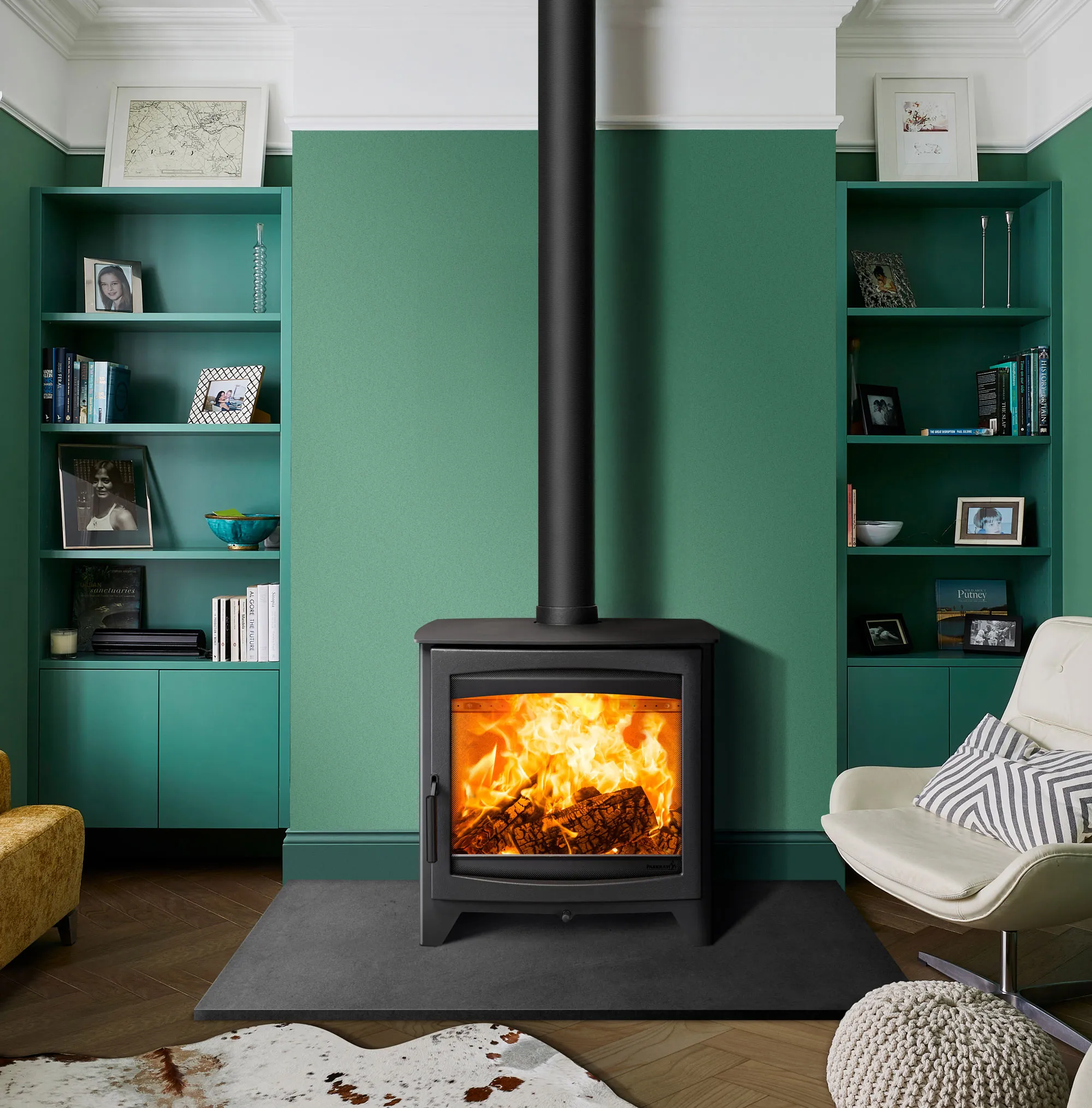 Parkray Aspect 14 Eco with black handle and vertical flue