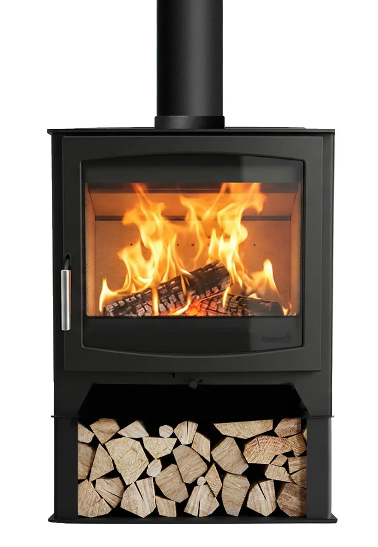 Parkray Aspect 14 Eco on a log plinth