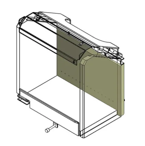 Rear brick shown fitted inside the firebox
