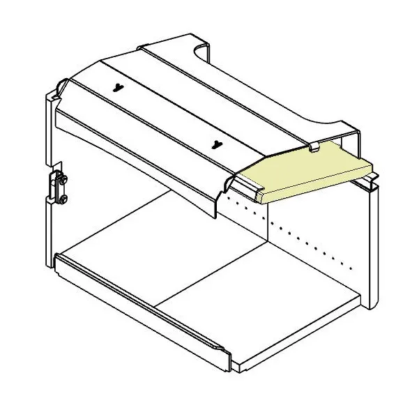 Brick baffle shown fitted inside the firebox