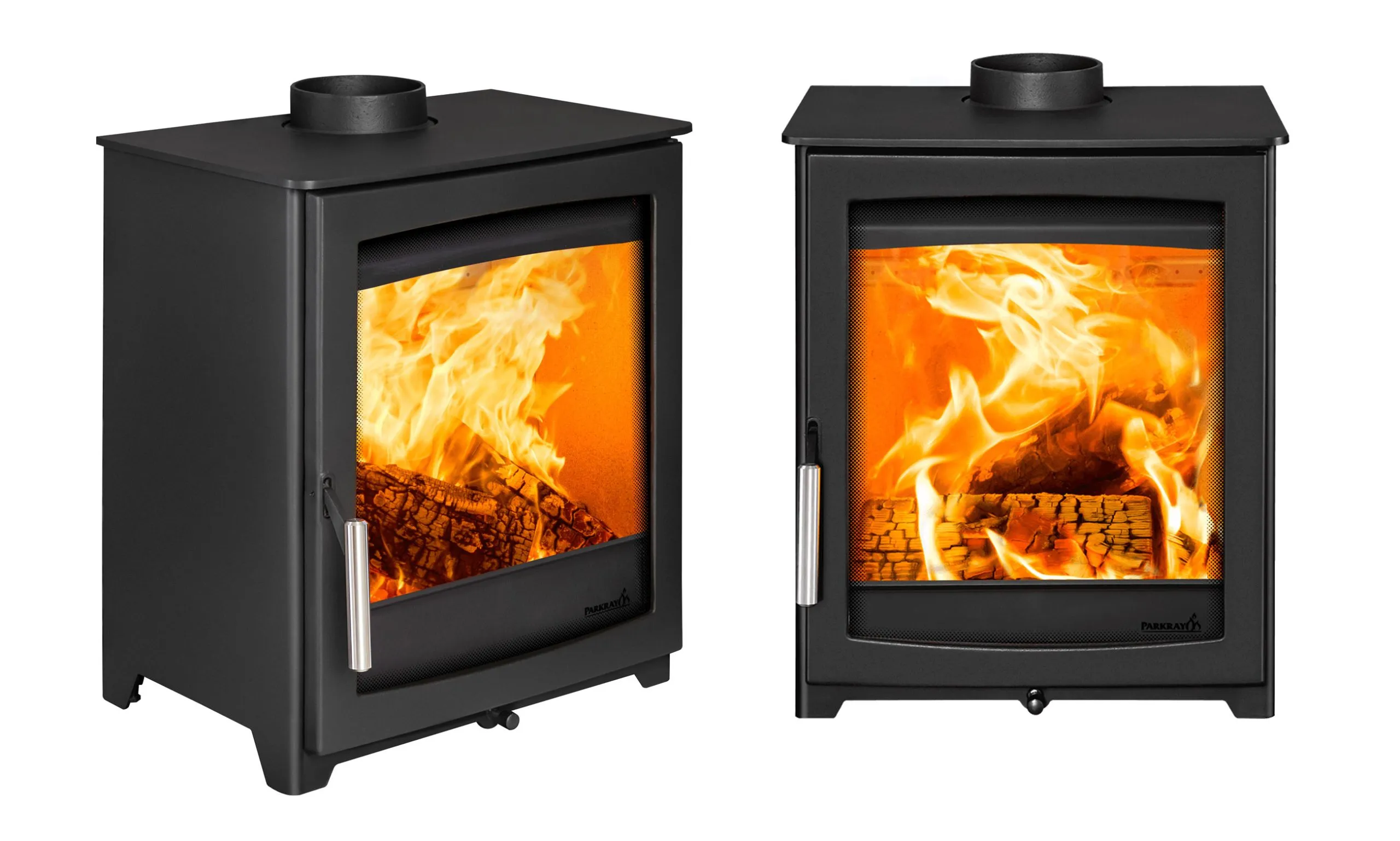 Parkray Aspect 5 Eco wood heater installed in a cut-out wall